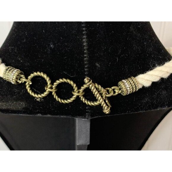 π 2/$30 π Banana Republic Tear Drop Gemstones, Bronze Closure Rope Necklace - Picture 5 of 6